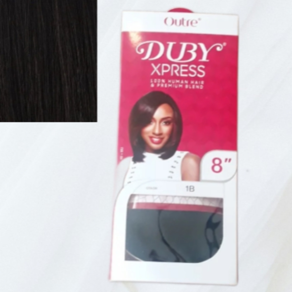 Outre Duby XPress 100% Human Hair & Premium Blend Weave 8" - Color 1B